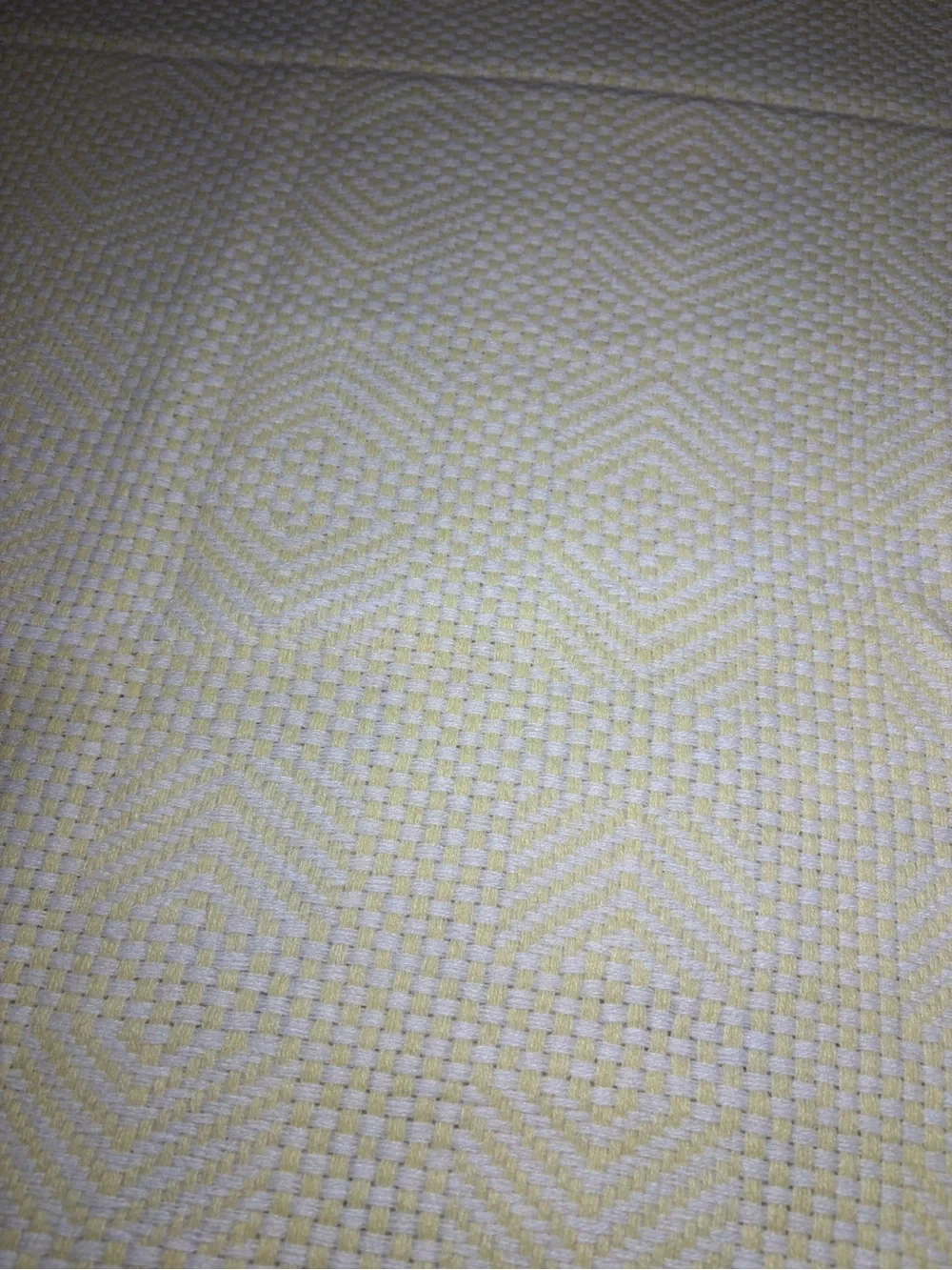 Vintage The Three Weavers Handwoven Orlon Acrylic Yellow Baby Blanket 41” x 41”